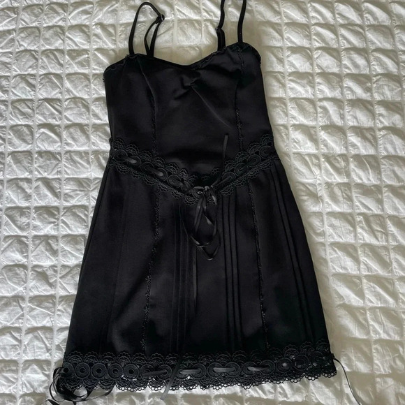 For love & Lemons black Sistine with ribbon mini dress - Picture 6 of 14